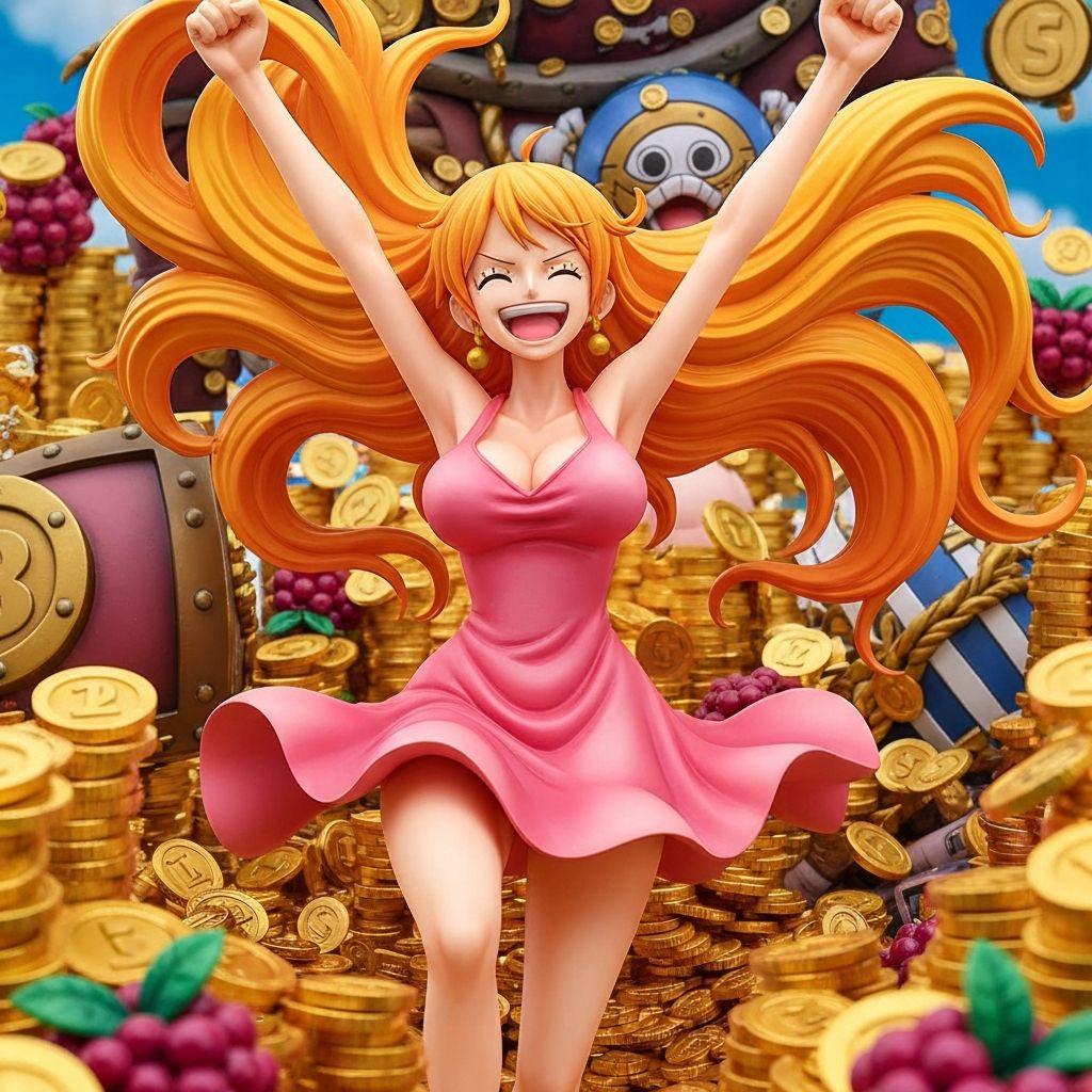Nami celebrating