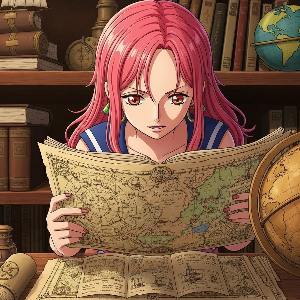 Nami studying maps